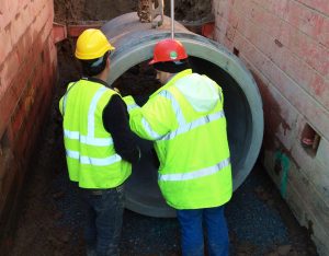 Lally Chartered Engineers design Trench boxes/ drag boxes that are steel structures used to protect workers by ensuring ground stability within a trench.
